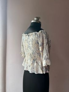 Floral Print Smocked Top