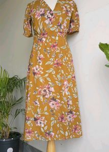 Chiffon Floral Wrap Around Dress