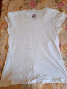 Titled White Tshirt For Daily Use