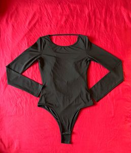 Shein Black Backless Partywear Bodysuit