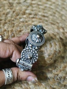 Silver Replica Antique Look Kada Bangle