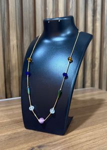 Colorful Beaded Gold Necklace