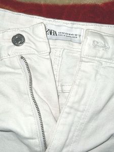 Zara White Denim  Shorts