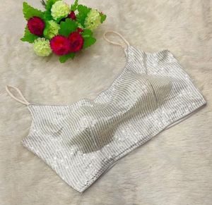Sequin Silver/White Embellished Blouse