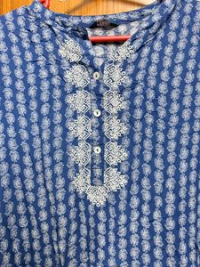 Blue Printed Tunic Top | Plus size with freebie
