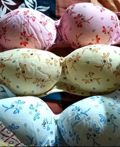 Combo of Floral Print Padded Bra