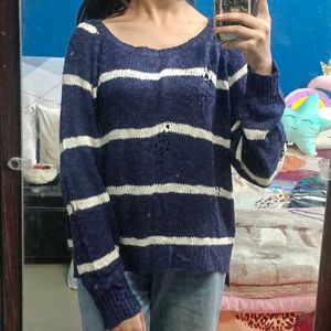 Korean Striped Knit Top