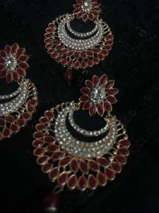 Red & Gold Indian Earrings