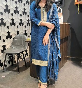 Teal Embellished Salwar Kameez