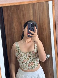 Floral Corset Crop Top