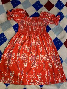 Red FLORAL summer Dress.