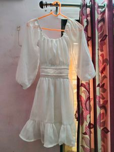 White Sheer Mini Dress