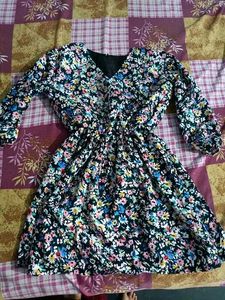 Floral Mini Dress - Long Sleeve