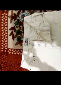 White Straight Leg Denim Jeans