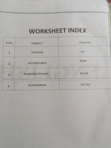 WORKSHEETS FOR CLASS 12