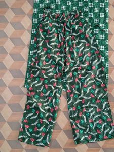 Green Printed Kurti Pant Set