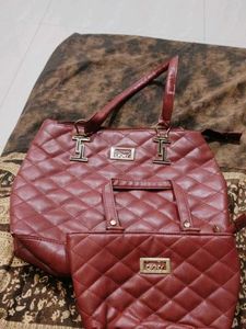 DKNY Quilted Tote Bag with Pouch