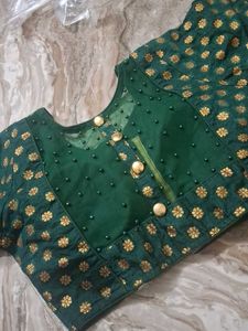 Green Floral Blouse
