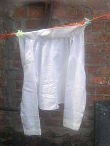 Burgundy Dress with White Top