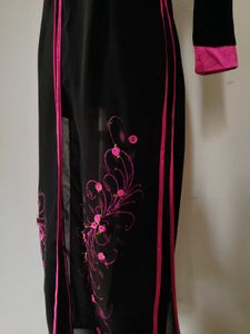 AO Dai In Black and Pink