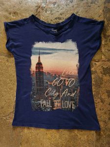 Navy Graphic Print Tee
