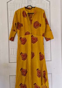 Mustard Yellow Anarkali Kurti