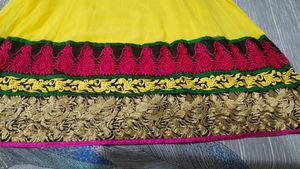 Yellow Stitch Anarkali Kurta Set