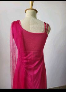 Elegant Pink Floral Evening Gown