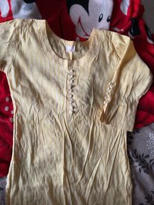 Vintage Yellow Striped Kurta