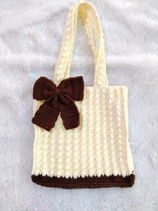 Crochet Popcorn Tote Bag