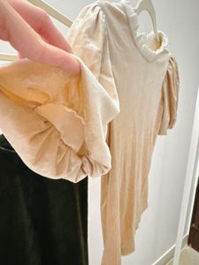 2-Piece Outfit – Velvet Top &amp; Dark Green Dress Set