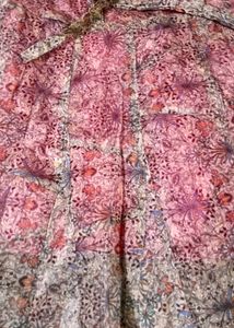 Skirt Organza Fabric Printed Long Skir