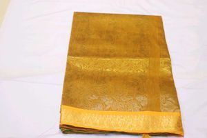 Green &amp; Gold Banarasi Saree
