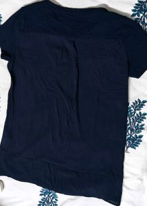 Women Blue Half Sleeve Casual Top