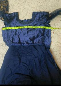 Navy Blue Gown With Duppatta