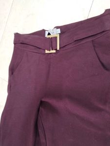 Burgundy Buckle Jegging