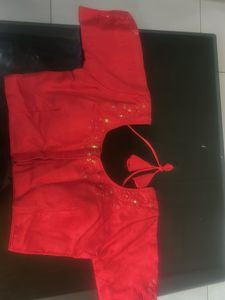Not used Red Embroidered Blouse