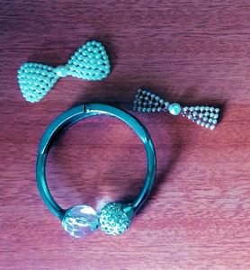 White&SilverBraceletWith CrystalAdornments