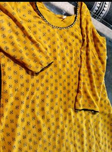 Yellow Kurti Plazo Set