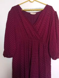 Burgundy Chevron dress