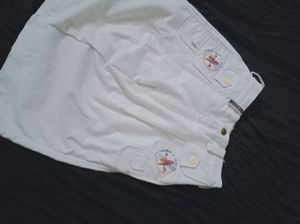 Yk2 white denim Short Skirt