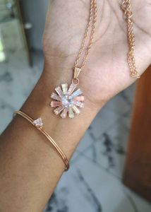 Rose gold pendant chain and Bangle