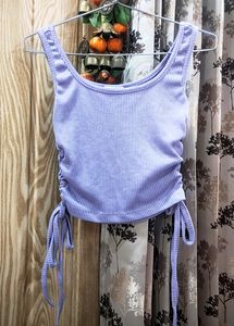 Lilac Sleeveless Stylish Casual Crop Top