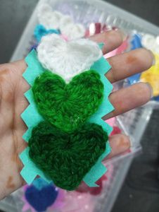 Crochet Heart Hair clips