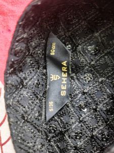 Men&#39;s Jet Black Sequin Embroidered Kurta .