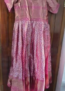 Floral Pink Long Frock Dress
