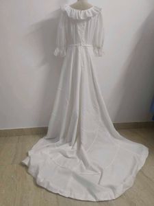 Vintage White Ruffled Gown