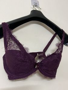 Dior Dupe Purple Lace Bralette with Gold Accent