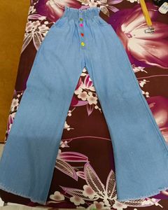 Stretchable High Waist Denim Bell Bottom Jea
