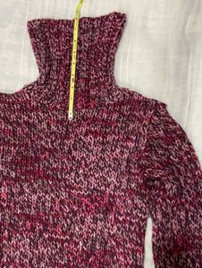 Imported Pink Knit Turtleneck Sweater
